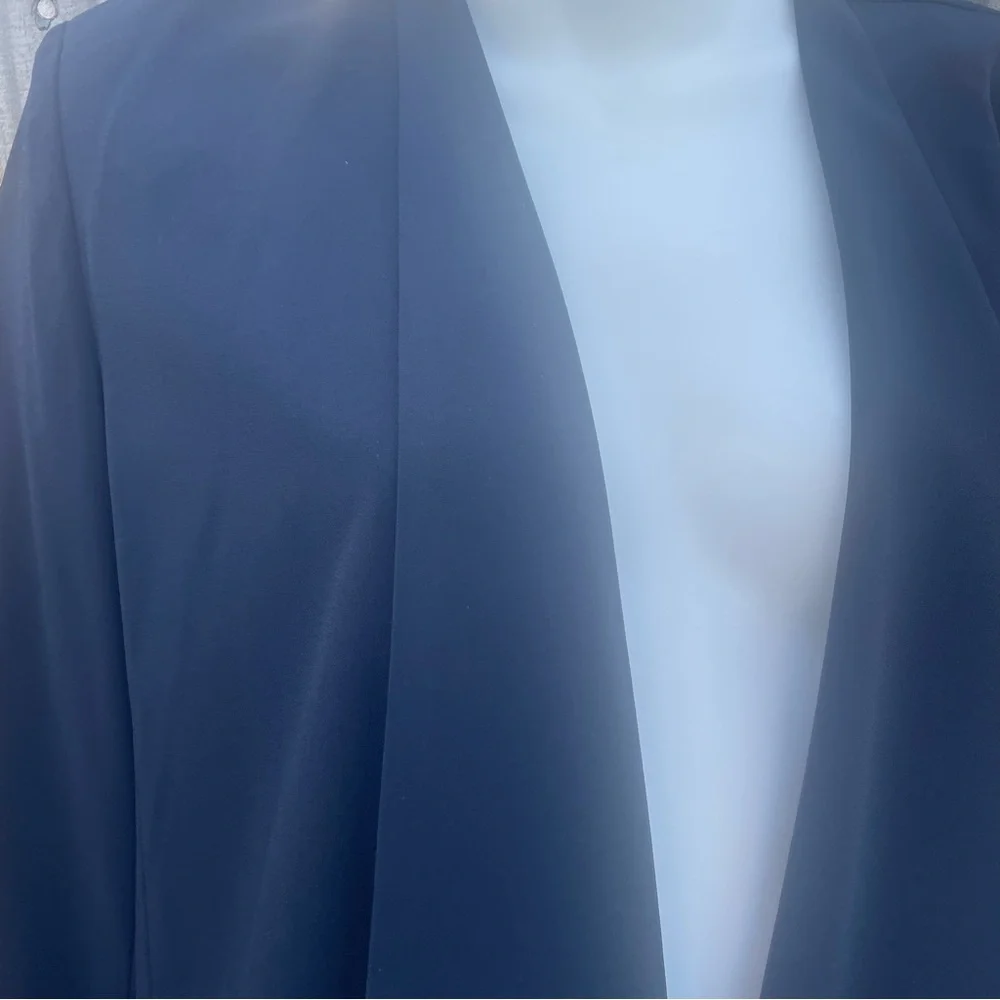 Banana Republic Open-Front Draped Jacket True Navy Blazer Size 12. NEW. Workwear